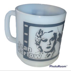 Vintage Milk Glass Old Hollywood Jean Harlow Clara Bow Movie Strip Mug